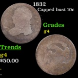 1832 Capped Bust Dime 10c Grades g, good