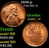 1939-p Lincoln Cent 1c Grades GEM++ RD