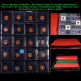 Page of 20 Different Date Lincoln 1 Cents Most Red and 1 Steel, Most Gem Unc or Better