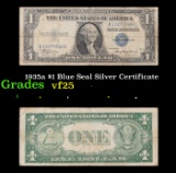 1935a $1 Blue Seal Silver Certificate Grades vf+
