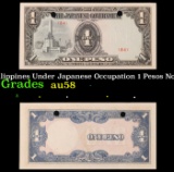 1943 Philippines Under Japanese Occupation 1 Pesos Note P: 109A Grades Choice AU/BU Slider