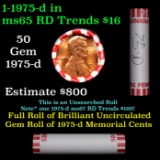 Shotgun Lincoln 1c roll, 1975-d 50 pcs Bank Wrapper.