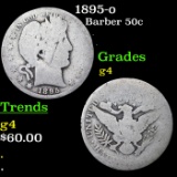 1895-o Barber Half Dollars 50c Grades g, good
