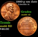 1960-p sm date Lincoln Cent 1c Grades GEM+ Unc RD
