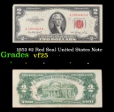 1953 $2 Red Seal United States Note Grades vf+