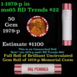 Shotgun Lincoln 1c roll, 1979-p 50 pcs Brandt 50c Wrapper.