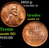 1952-p Lincoln Cent 1c Grades GEM+ Unc RD