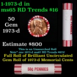 Shotgun Lincoln 1c roll, 1973-d 50 pcs Brandt 50c Wrapper.