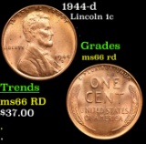 1944-d Lincoln Cent 1c Grades GEM+ Unc RD