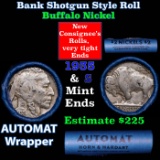 Buffalo Nickel Shotgun Roll in Old Bank Style 'Abbott Coin Counter AutoMat' Wrapper 1935 & s Mint En