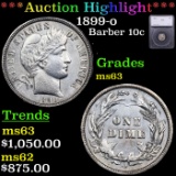 ***Auction Highlight*** 1899-o Barber Dime 10c Graded ms63 By SEGS (fc)