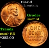 1947-d Lincoln Cent 1c Grades GEM++ Unc RD