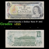 1973 Canada 1 Dollar Note P: 85C Grades vf+