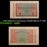1923 Weiamr Germany 20,000 Mark P: 85F Grades vf+