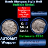 Buffalo Nickel Shotgun Roll in Old Bank Style 'Abbott Coin Counter AutoMat' Wrapper 1929 & D Mint En
