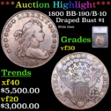 ***Auction Highlight*** 1800 Draped Bust Dollar BB-190/B-10 $1 Graded vf30 By SEGS (fc)