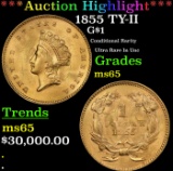 ***Auction Highlight*** 1855 Gold Dollar $1 TY-II Graded ms65 By SEGS (fc)
