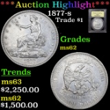 ***Auction Highlight*** 1877-s Trade Dollar $1 Graded Select Unc BY USCG (fc)