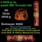 Shotgun Lincoln 1c roll, 1959-p 50 pcs Vintage Steel Strong Wrapper.