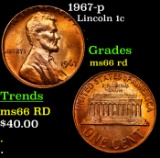 1967-p Lincoln Cent 1c Grades GEM+ Unc RD