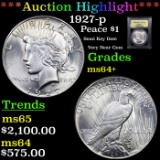 ***Auction Highlight*** 1927-p Peace Dollar $1 Graded Choice+ Unc BY USCG (fc)