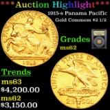 ***Auction Highlight*** 1915-s Panama Pacific Gold Commem $2 1/2 Graded Select Unc By USCG (fc)