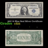 1957 $1 Blue Seal Silver Certificate Grades vf+
