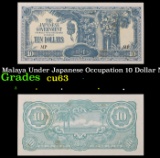 1942-1944 Malaya Under Japanese Occupation 10 Dollar Note P: m7B Grades Select CU