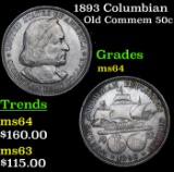 1893 Columbian Old Commem Half Dollar 50c Grades Choice Unc