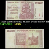 2008 Zimbabwe 200 Million Dollar Note P: 81E Grades vf++
