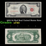 1953 $2 Red Seal United States Note Grades xf