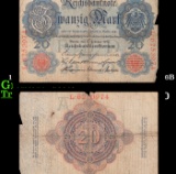 1914 Imperial Germany 20 Mark Note P: 46B Grades vf+