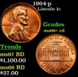 1964-p Lincoln Cent 1c Grades GEM++ RD