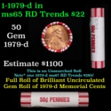 Shotgun Lincoln 1c roll, 1979-d 50 pcs Brandt 50c Wrapper.