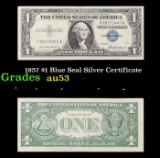 1957 $1 Blue Seal Silver Certificate Grades Select AU