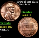 1960-d sm date Lincoln Cent 1c Grades GEM+ Unc RD