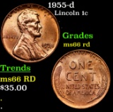 1955-d Lincoln Cent 1c Grades GEM+ Unc RD