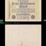 1923 Weimar Germany 10 Millionon Mark P: 106C Grades vf++