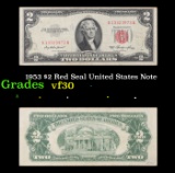 1953 $2 Red Seal United States Note Grades vf++
