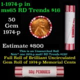 Shotgun Lincoln 1c roll, 1974-p 50 pcs Brandt 50c Wrapper.