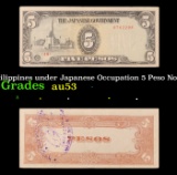 1943 Philippines under Japanese Occupation 5 Peso Note P: 110A Grades Select AU
