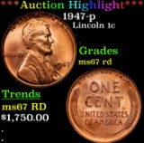 ***Auction Highlight*** 1947-p Lincoln Cent 1c Graded GEM++ Unc RD By USCG (fc)