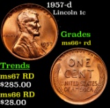 1957-d Lincoln Cent 1c Grades GEM++ RD