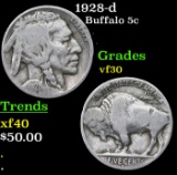 1928-d Buffalo Nickel 5c Grades vf++