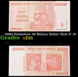 2008 Zimbabwe 50 Billion Dollar Note P: 87 Grades vf++