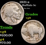 1921-s Buffalo Nickel 5c Grades vg, very good