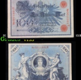 1908 Imperial Germany 100 Mark Note P: 33A Grades vf++