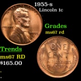 1955-s Lincoln Cent 1c Grades GEM++ Unc RD