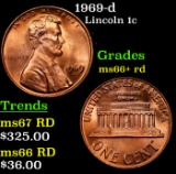 1969-d Lincoln Cent 1c Grades GEM++ RD