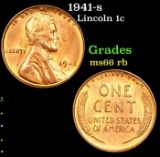 1941-s Lincoln Cent 1c Grades GEM+ Unc RB